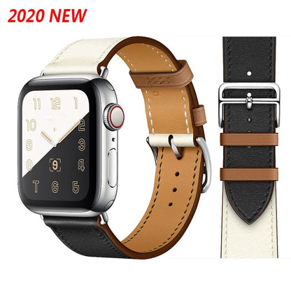 FTA Genuine Leather Watch Strap for Apple Watch Band 6 SE 5 4 3 2 1 44MM 40MM Series 6 Watchband Bracelet 42MM 38MM for Iwatch Bands