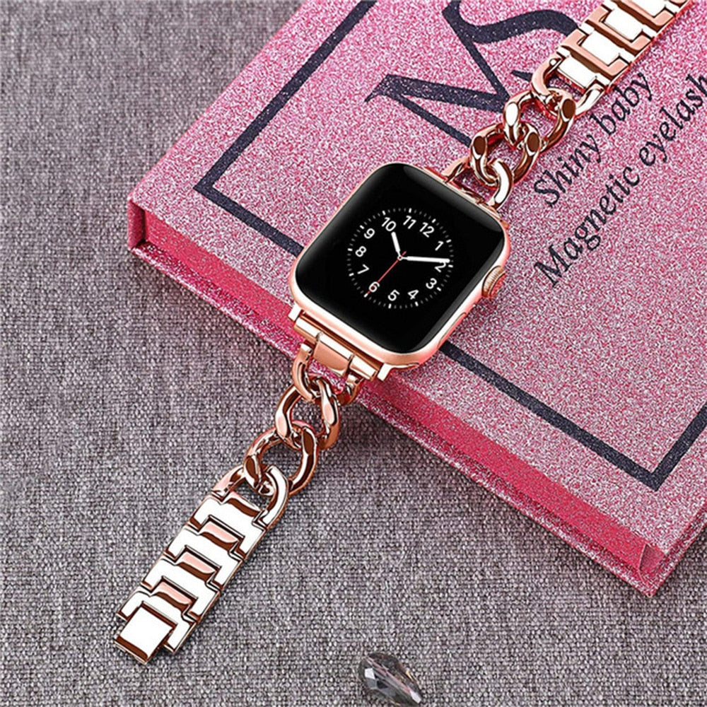 Stainless Steel Strap compatible with Apple Watch 10 9 8 7 6 5 4 3 2 SE Ultra Watch Strap luxury wrist Bracelet