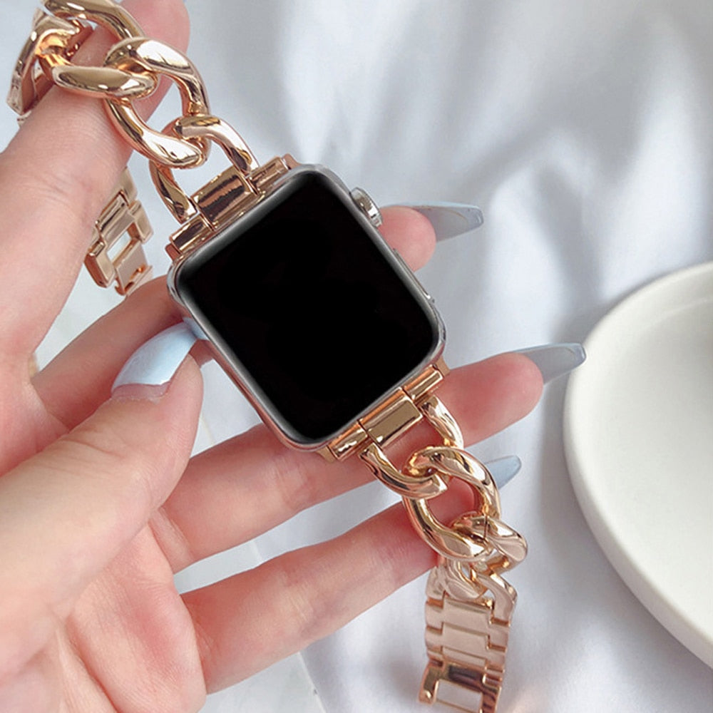 Stainless Steel Strap compatible with Apple Watch 10 9 8 7 6 5 4 3 2 SE Ultra Watch Strap luxury wrist Bracelet