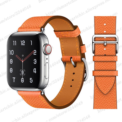 FTA Genuine Leather Watch Strap for Apple Watch Band 6 SE 5 4 3 2 1 44MM 40MM Series 6 Watchband Bracelet 42MM 38MM for Iwatch Bands