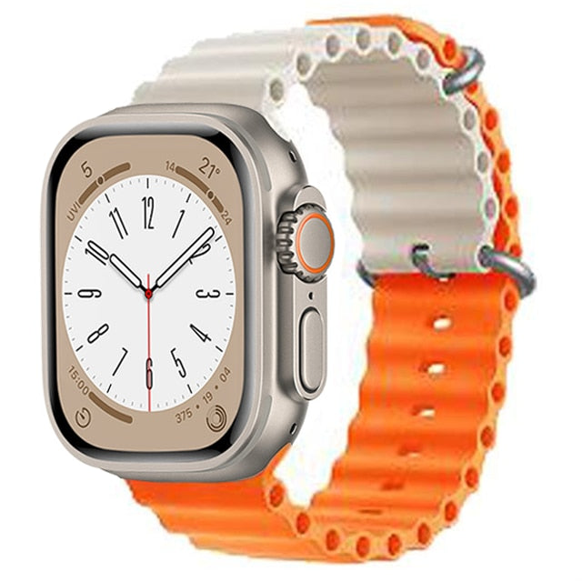 Ocean strap For Apple watch band 49mm 45mm 44mm 40mm 41mm 42mm 49 45 mm silicone correa bracelet iWatch Ultra serie 7 6 3 se 8