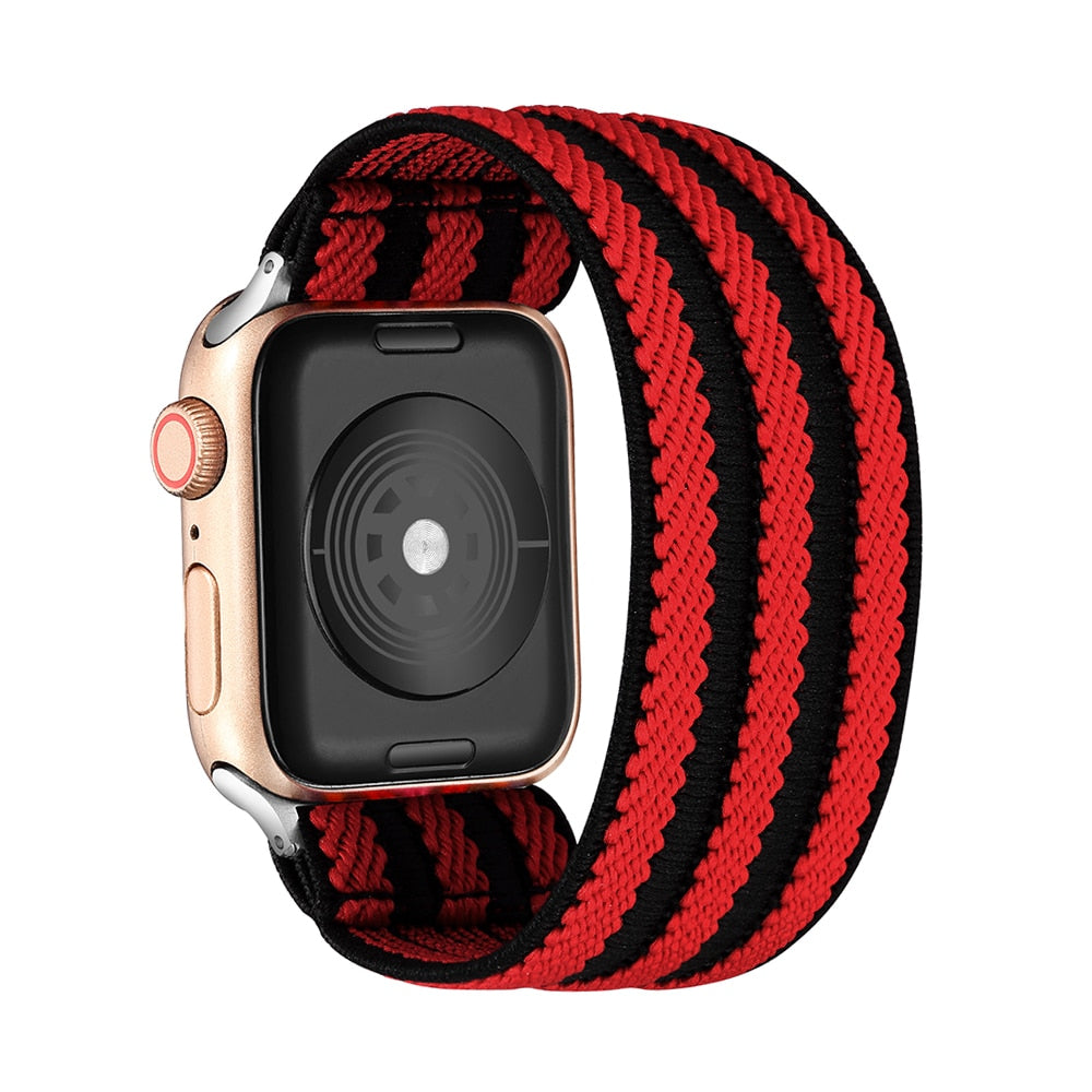 FTA Elastic Nylon Solo Loop for Apple Watch Band 7 45mm 38mm 44mm For iwatch Series 6 5 4 Replacement Strap 41mm 40mm 42mm