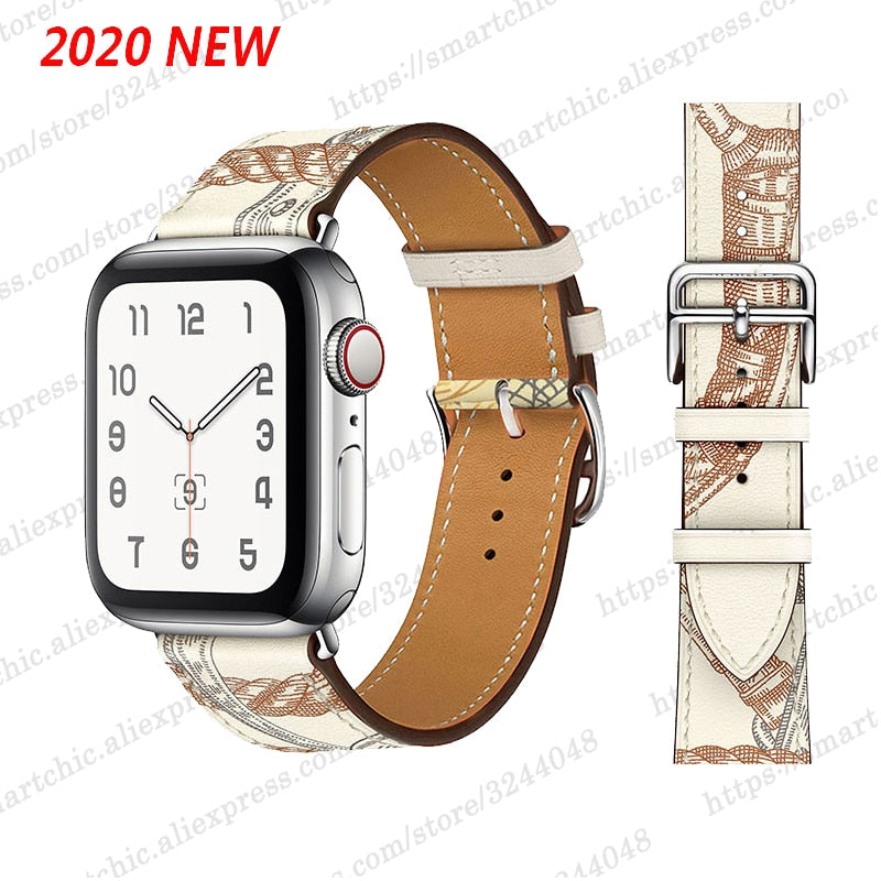 FTA Genuine Leather Watch Strap for Apple Watch Band 6 SE 5 4 3 2 1 44MM 40MM Series 6 Watchband Bracelet 42MM 38MM for Iwatch Bands