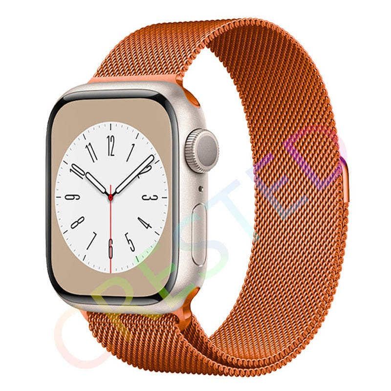 Milanese Loop Strap For Apple watch Band 44mm 40mm 45mm 41mm 42mm 38mm 45 44 mm bracelet iWatch Series 3 5 6 SE 7 8 Ultra 49mm.