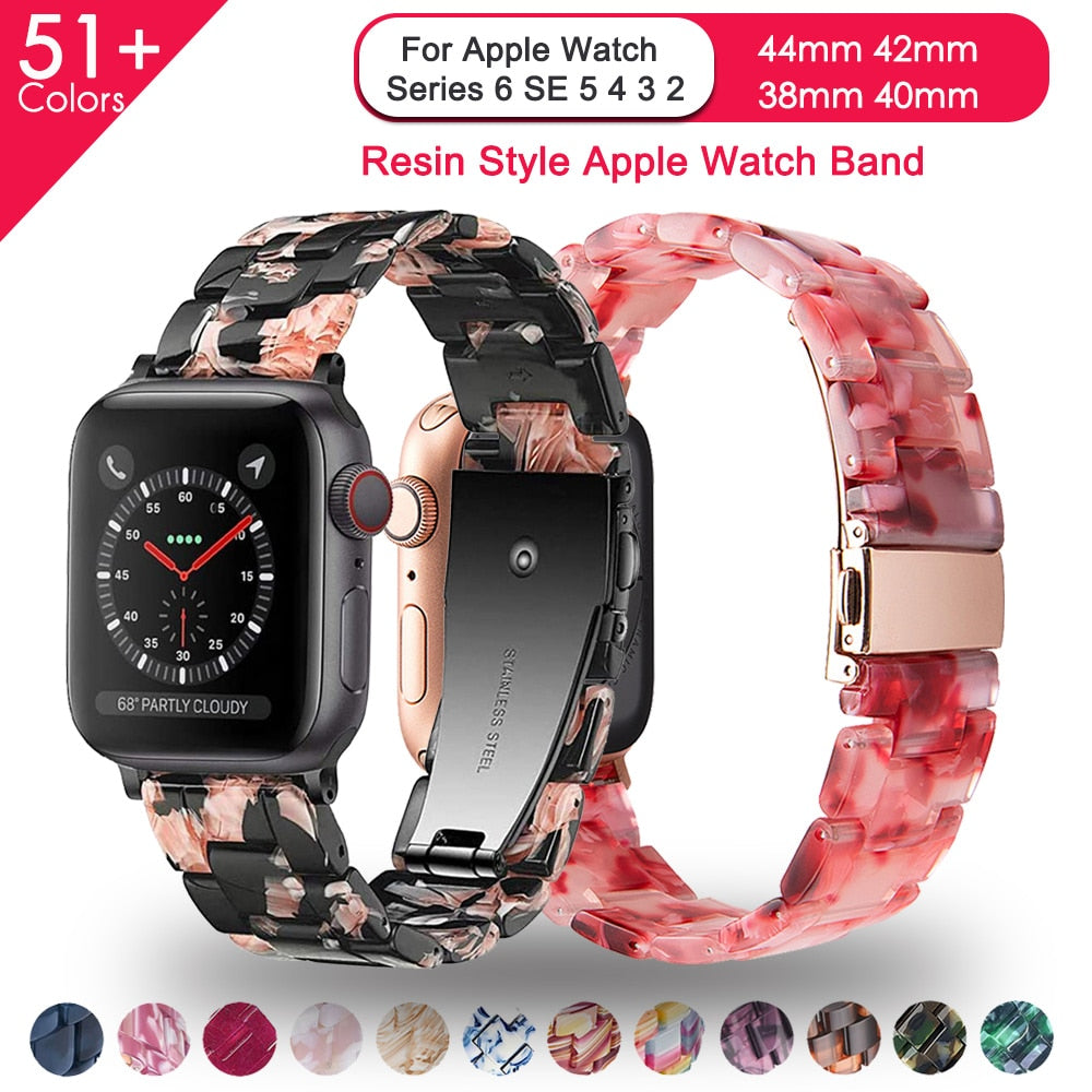 45mm Resin Watchband for apple watch 7 6 5 44mm iwatch 7 41mm 42mm SE 4 3 strap Wrist Accessories loop 40mm bracelet Replacement