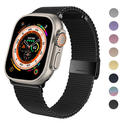 Milanese Loop Strap For Apple watch Band 44mm 40mm 45mm 41mm 42mm 38mm 45 44 mm bracelet iWatch Series 3 5 6 SE 7 8 Ultra 49mm.