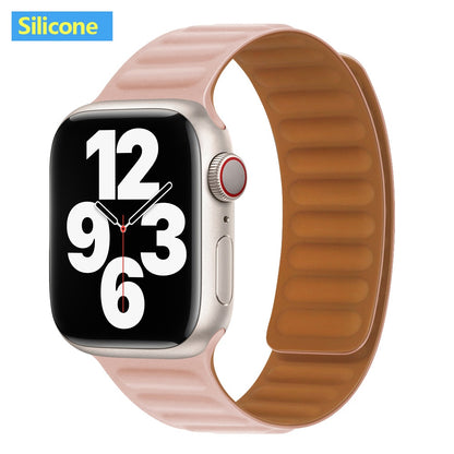 FTA Leather Link For Apple Watch Band 45mm 42mm 44mm  49mm Original Magnetic Loop bracelet iWatch Series 8 Ultra 3 SE 6 7 Strap