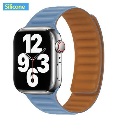 FTA Leather Link For Apple Watch Band 45mm 42mm 44mm  49mm Original Magnetic Loop bracelet iWatch Series 8 Ultra 3 SE 6 7 Strap