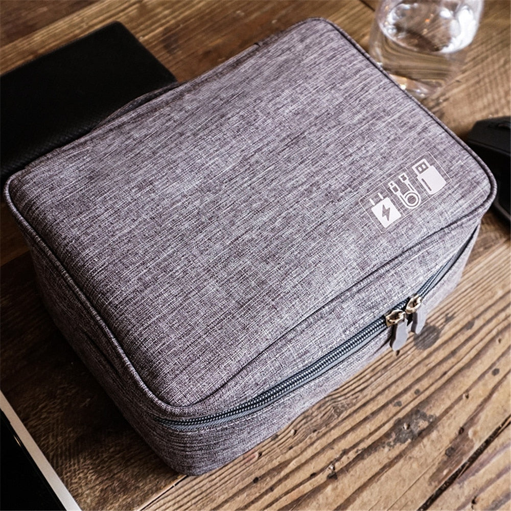 FTA Portable Digital Storage Bags Earphones USB Gadgets Cables Wires Charger Power Battery Zipper Bag Cosmetics Organizer Box