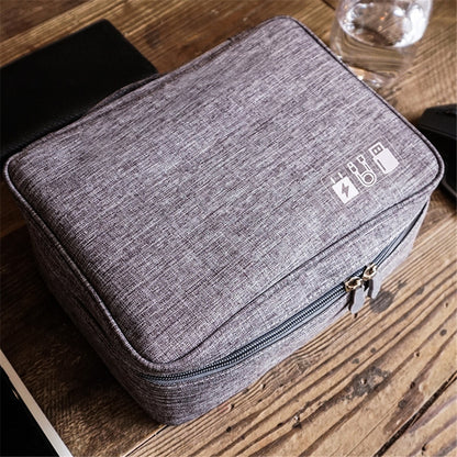 FTA Portable Digital Storage Bags Earphones USB Gadgets Cables Wires Charger Power Battery Zipper Bag Cosmetics Organizer Box