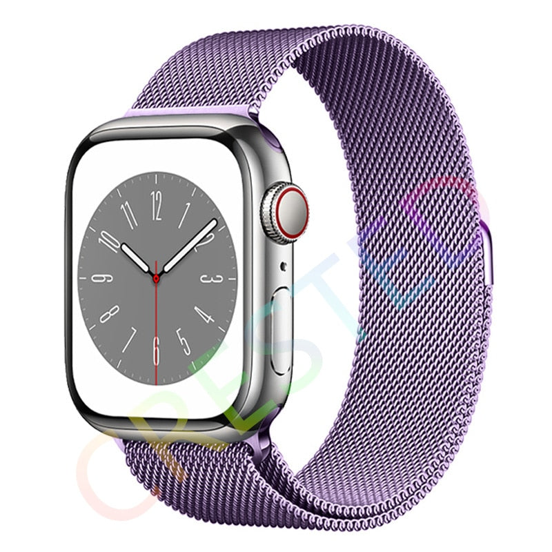 Milanese Loop Strap For Apple watch Band 44mm 40mm 45mm 41mm 42mm 38mm 45 44 mm bracelet iWatch Series 3 5 6 SE 7 8 Ultra 49mm.