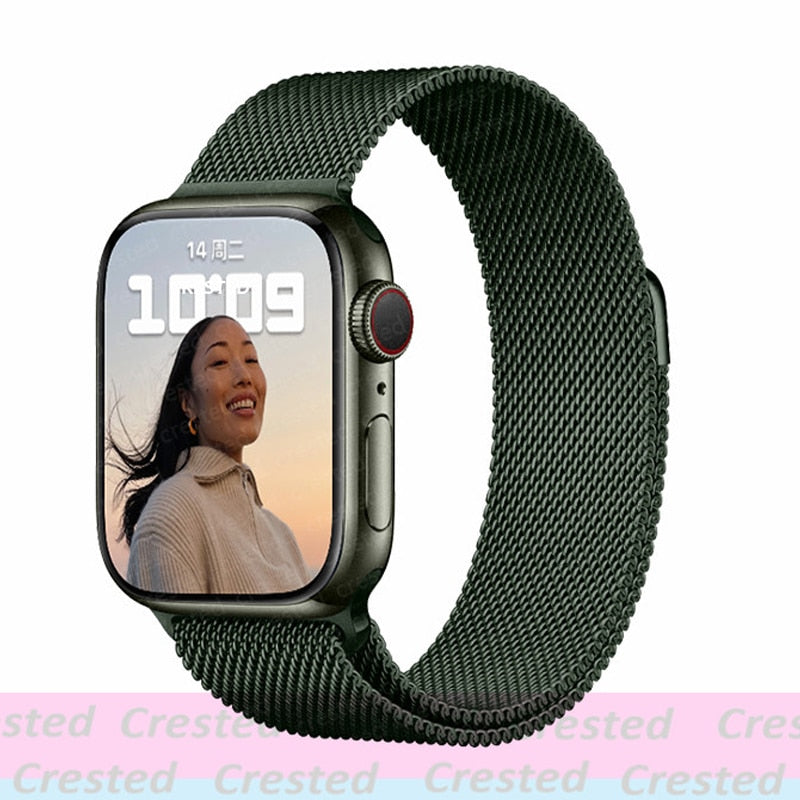 Milanese Loop straps for Apple Watch Ultra Band 49mm 44mm 45mm 40mm 41mm 42mm 38mm 38 mm belt bracelet iWatch series 7 se 3 5 6 8 Strap