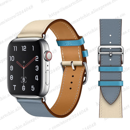 FTA Genuine Leather Watch Strap for Apple Watch Band 6 SE 5 4 3 2 1 44MM 40MM Series 6 Watchband Bracelet 42MM 38MM for Iwatch Bands