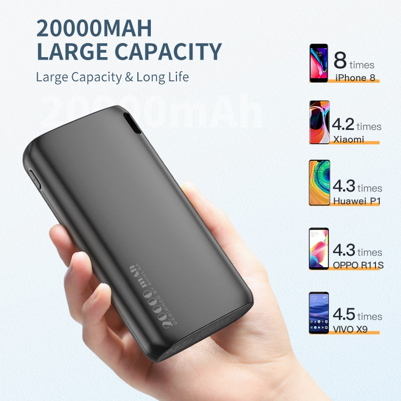 FTA Power Bank 20000mAh Portable Charging Poverbank Mobile Phone External Battery Charger Powerbank 20000 mAh for iPhone 14