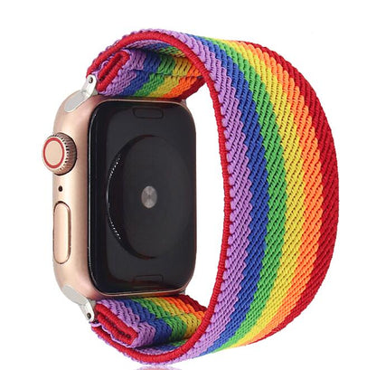 FTA Elastic Nylon Solo Loop for Apple Watch Band 7 45mm 38mm 44mm For iwatch Series 6 5 4 Replacement Strap 41mm 40mm 42mm