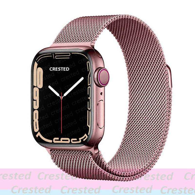 Milanese Loop straps for Apple Watch Ultra Band 49mm 44mm 45mm 40mm 41mm 42mm 38mm 38 mm belt bracelet iWatch series 7 se 3 5 6 8 Strap