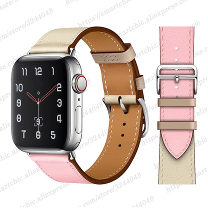 FTA Genuine Leather Watch Strap for Apple Watch Band 6 SE 5 4 3 2 1 44MM 40MM Series 6 Watchband Bracelet 42MM 38MM for Iwatch Bands