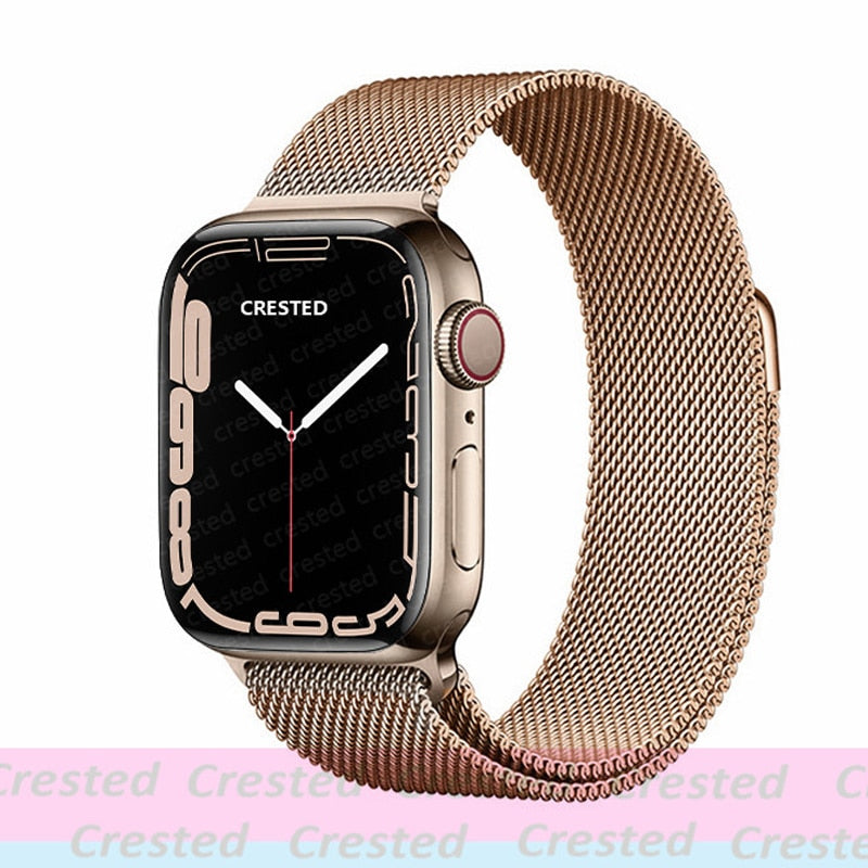 Milanese Loop straps for Apple Watch Ultra Band 49mm 44mm 45mm 40mm 41mm 42mm 38mm 38 mm belt bracelet iWatch series 7 se 3 5 6 8 Strap