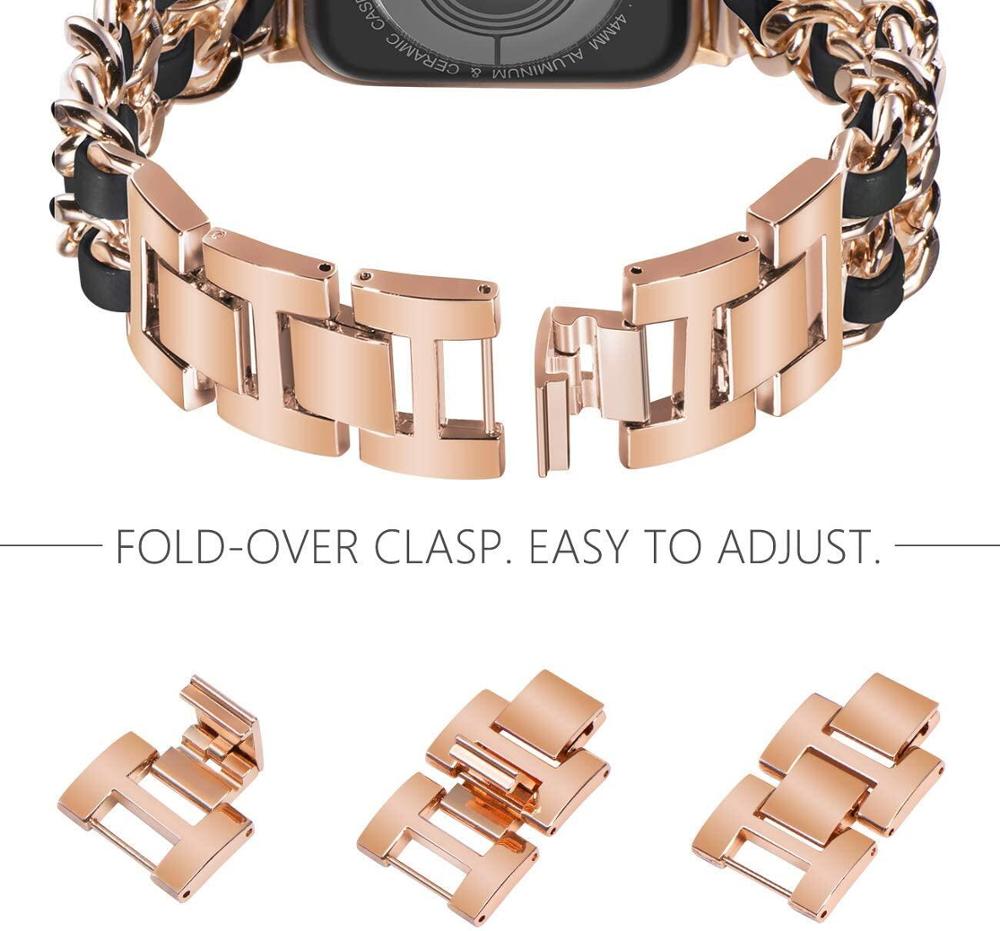 FTA Watch Bands For Apple Watch Band chain 45mm 41mm 38mm 42mm 40mm 44mm woman Bracelet Steel luxury for iWatch series 7 6 se 5 4 3 Correa