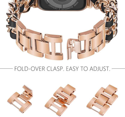 FTA Watch Bands For Apple Watch Band chain 45mm 41mm 38mm 42mm 40mm 44mm woman Bracelet Steel luxury for iWatch series 7 6 se 5 4 3 Correa