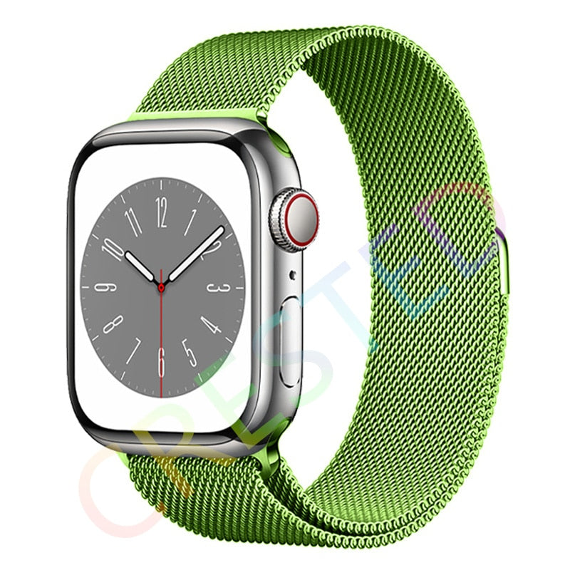 Milanese Loop Strap For Apple watch Band 44mm 40mm 45mm 41mm 42mm 38mm 45 44 mm bracelet iWatch Series 3 5 6 SE 7 8 Ultra 49mm.