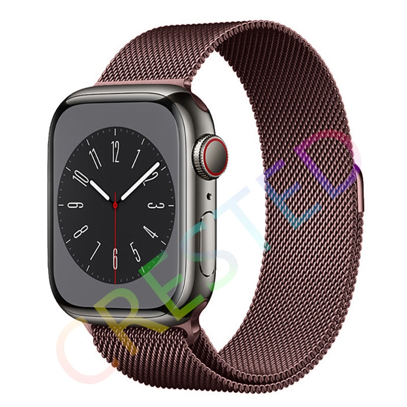 Milanese Loop Strap For Apple watch Band 44mm 40mm 45mm 41mm 42mm 38mm 45 44 mm bracelet iWatch Series 3 5 6 SE 7 8 Ultra 49mm.