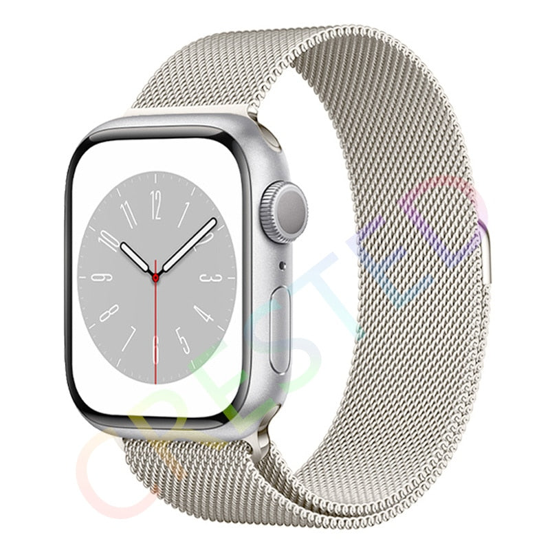 Milanese Loop Strap For Apple watch Band 44mm 40mm 45mm 41mm 42mm 38mm 45 44 mm bracelet iWatch Series 3 5 6 SE 7 8 Ultra 49mm.