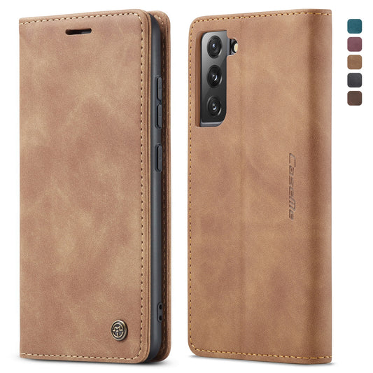 Samsung Galaxy S22 Ultra S22+ Leather Case,CaseMe Retro Purse Luxury Magneti Card Holder Wallet Cover For Galaxy S22 5G