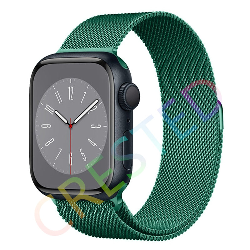 SPAIN BH Milanese Loop Strap For Apple watch Band 44mm 40mm 45mm 41mm 42mm 38mm 45 44 mm bracelet iWatch Series 3 5 6 SE 7 8 Ultra 49mm