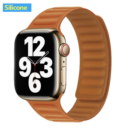 FTA Leather Link For Apple Watch Band 45mm 42mm 44mm  49mm Original Magnetic Loop bracelet iWatch Series 8 Ultra 3 SE 6 7 Strap