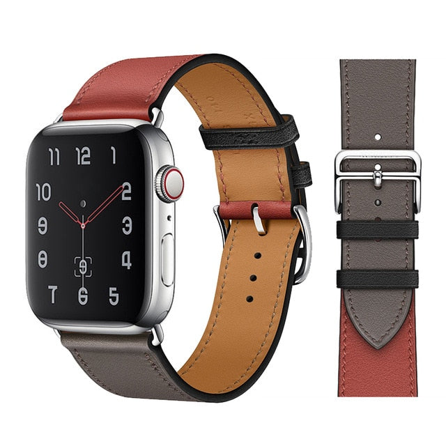 FTA Genuine Leather Watch Strap for Apple Watch Band 6 SE 5 4 3 2 1 44MM 40MM Series 6 Watchband Bracelet 42MM 38MM for Iwatch Bands