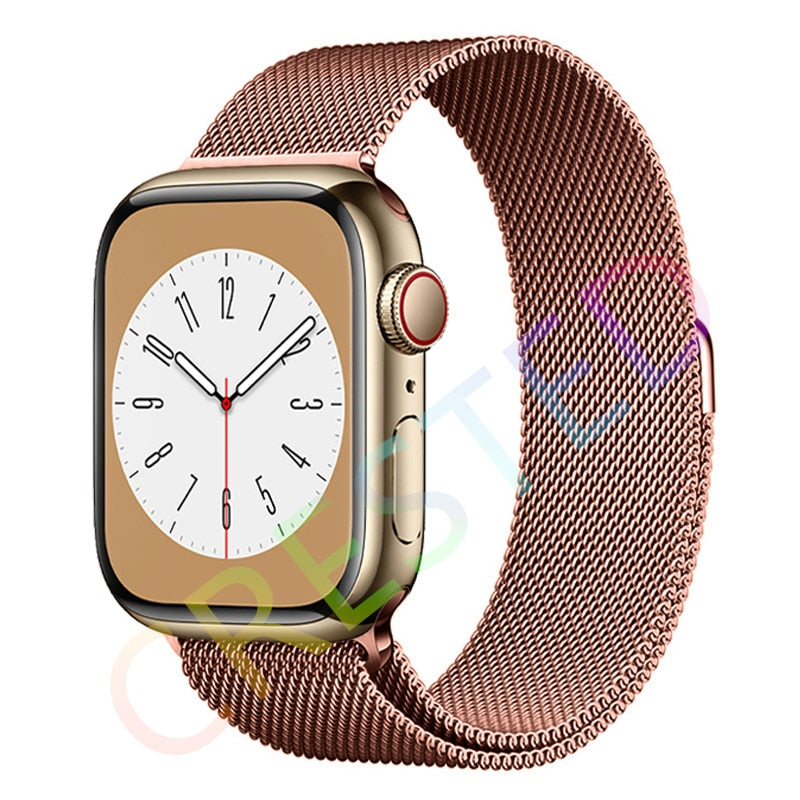 Milanese Loop Strap For Apple watch Band 44mm 40mm 45mm 41mm 42mm 38mm 45 44 mm bracelet iWatch Series 3 5 6 SE 7 8 Ultra 49mm.