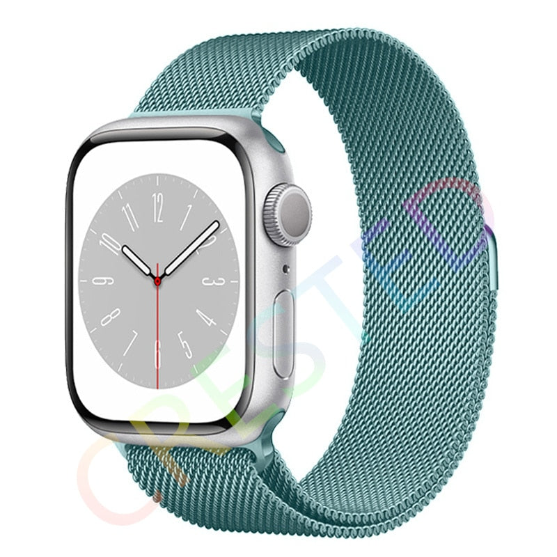 Milanese Loop Strap For Apple watch Band 44mm 40mm 45mm 41mm 42mm 38mm 45 44 mm bracelet iWatch Series 3 5 6 SE 7 8 Ultra 49mm.