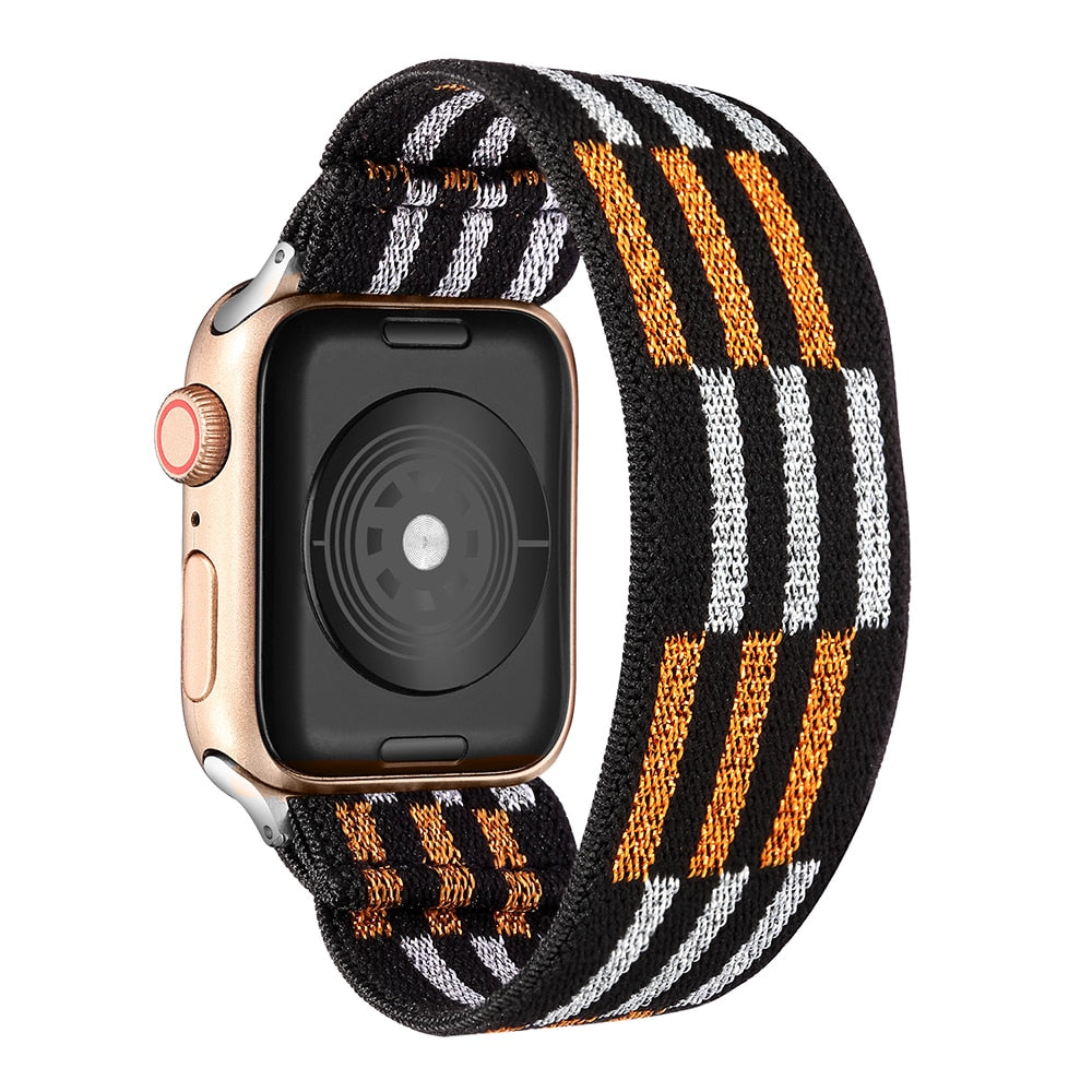 FTA Elastic Nylon Solo Loop for Apple Watch Band 7 45mm 38mm 44mm For iwatch Series 6 5 4 Replacement Strap 41mm 40mm 42mm