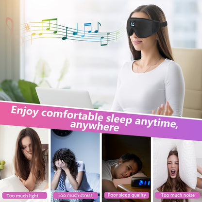 New 3D FTA confortable wireless music headphone sleep breathable smart eye mask Bluetooth headset call with mic for ios Android mac