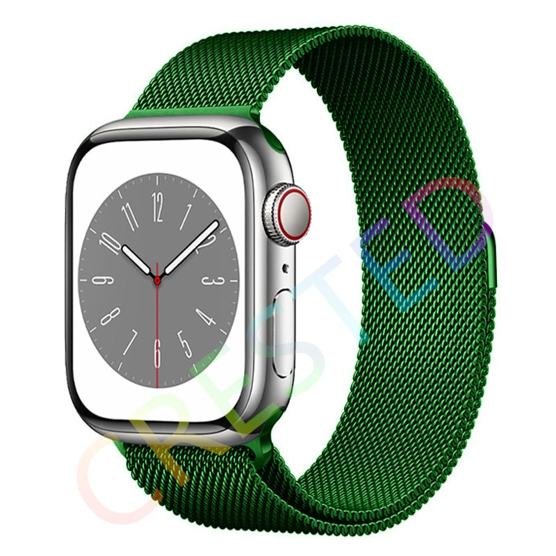 SPAIN BH Milanese Loop Strap For Apple watch Band 44mm 40mm 45mm 41mm 42mm 38mm 45 44 mm bracelet iWatch Series 3 5 6 SE 7 8 Ultra 49mm