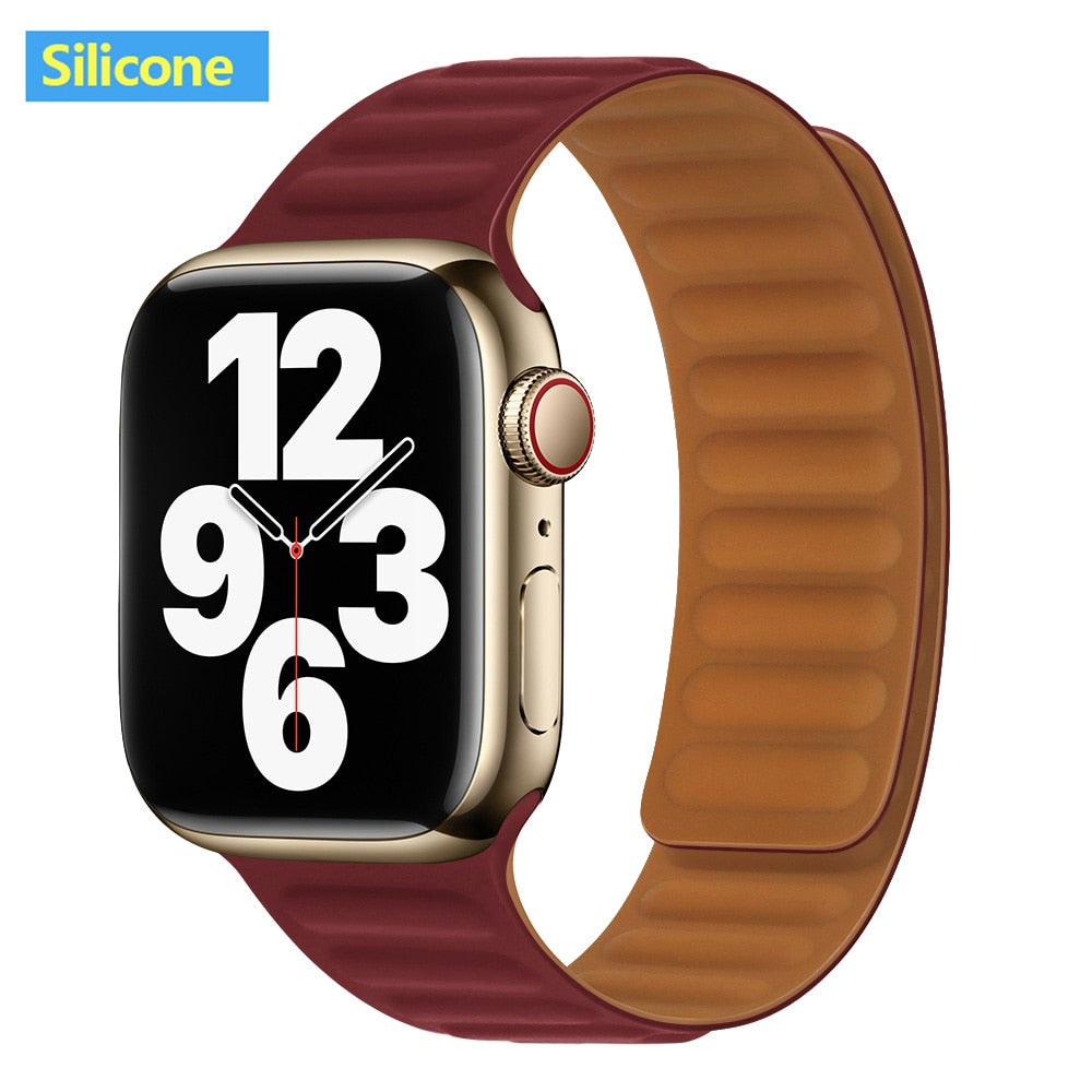 FTA Leather Link For Apple Watch Band 38mm 40mm 41mm  Original Magnetic Loop bracelet iWatch Series 8 Ultra 3 SE 6 7 Strap